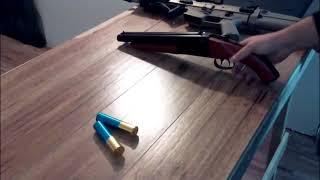 Taktik Airsoft Dual shotgun 370 fps single round and 200 fps with 7 rounds shotgun test