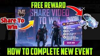 SHARE TO WIN EVENT IN FREE FIRE , FREE FIRE NEW SHARE TO WIN , HOW TO COMPLETE SHARE TO WIN EVENT,