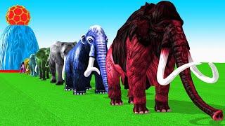 Paint Animals Mammoth,Woolly Mammoth,Mastodon,Elephant,Tusked Elephant,Fountain Crossing Animal Game