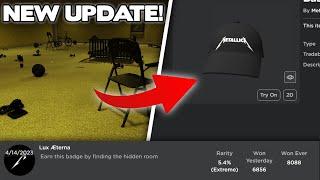 NEW APEIROPHOBIA X METALLICA UPDATE! (Free Hat + Secret Room) | Roblox Apeirophobia