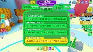 Slashing Simulator - How to get MILLIONS of diamonds while being afk!