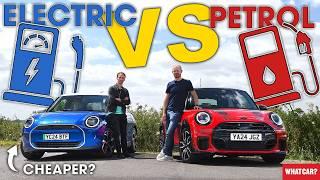 ELECTRIC vs PETROL CAR – which is REALLY cheaper?? NEW Mini Cooper review | What Car?