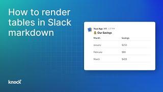 How to render tables in Slack markdown