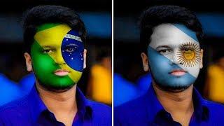 Photoshop Tutorial: How to Face Paint National Flag onto a Face.