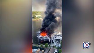 2 boats go up in flames in Miami’s Grove Isle