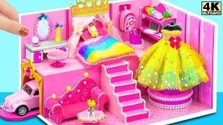 Make Beautiful Glitter Royal Princess House from Cardboard for Hamster ️ DIY Miniature House