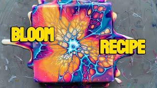 Pour Paint Abstract Art - Bloom Technique Recipe & Tutorial