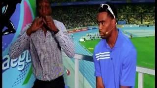 Michael Johnson visual response to Bolt false start