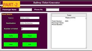 Free Ticket Software for Traveling || How to generate  receipt by using tkinter  || #gui || PART-2