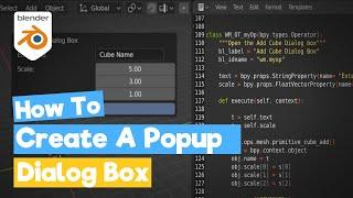 Blender Python Tutorial : Create a popup dialog box [learn python for beginners]