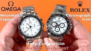 Best chronograph white dial | Omega Speedmaster vs Rolex Daytona Deep Comparison #speedmaster #watch