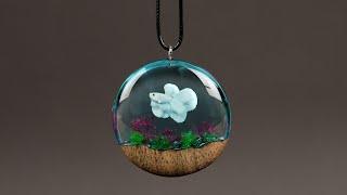 How to make White Betta Fish Epoxy Resin Necklace | Resin Art