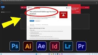 This unlicensed Adobe app will be disabled soon or has been disabled - How To Remove adobe PopUp 