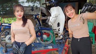 Shocking! A rats turned the Super Cub into a nest - 4 babies and completely destroyed the wiring