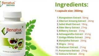 NEW RENATUS NOVA Herbal Dietary Supplement 12 Ingredients | Renatus Nova updated Product  in Hindi