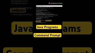 Java Programs In Command Prompt! #java