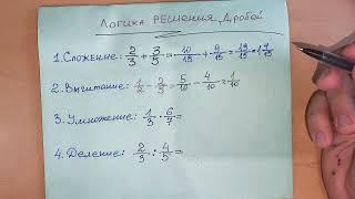 Логика решения ДРОБЕЙ. Все методы решения которые существуют в школьной программе. Обучает учитель