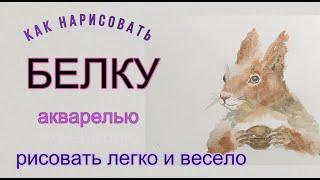 Белка. Как нарисовать акварелью. Первые шаги в акварели
