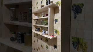 Made a kitchen shelf out of wood #workshop #woodcraft