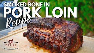 Smoked Bone In Pork Loin Roast on the Grill - Easy BBQ Recipe