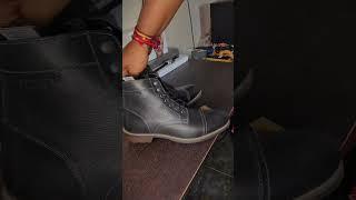 Red Tape Men Black Solid Leather Biker Boots  from Myntra #myntra #redtapeshoes #unboxing