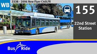 BusRide: TransLink - 155 22nd Street Station | New Flyer C40LFR (3338)