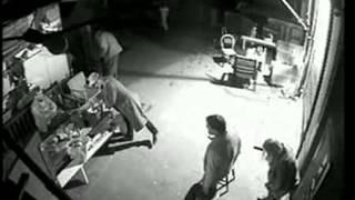 GIRL caught on cctv taking a pee outside pub