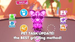 PET TASK UPDATE! How to use it and the BEST grinding method! In Adopt me