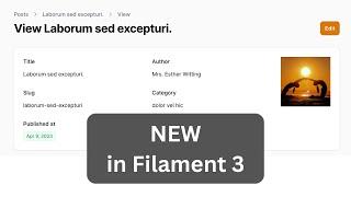 NEW in Filament 3: Infolist Builder