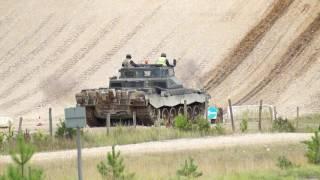 Bovington...Challenger DTT taking the knife edge 5 Sept 2016