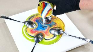 Fluid Painting with 4 Spoons