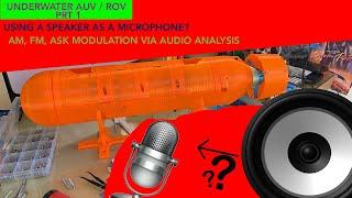 Using a speaker as a microphone? ASK audio transmission for AUV or ROV