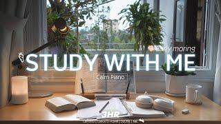 3-HOUR STUDY WITH ME | Calm Piano , Background noises | Pomodoro 25-5 | Early Morning