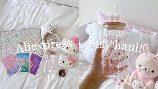 Super cute Etsy + Aliexpress haul | coquette, girly, sanrio, aesthetic finds 