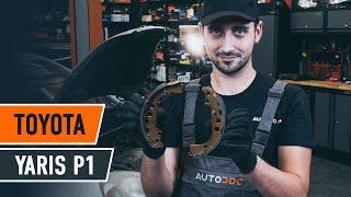 How to change rear brake shoes on TOYOTA YARIS P1 [TUTORIAL AUTODOC]