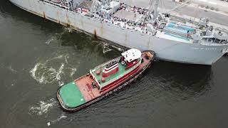 Liberty Ship SS John W Brown leaves Baltimore cruise terminal 9/1/2018