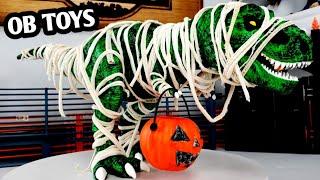 CUSTOM T-REX HALLOWEEN MUMMY  |  DINOSAUR TOYS | HALLOWEEN PARADE | GLOW IN THE DARK TREX REPAINT