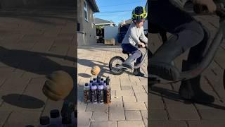 Pumpkin Bike Bowling!  #balancebike #backyardtrack #skids #optoutside