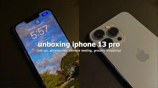  iphone 13 pro (sierra blue) unboxing 2024 | set up, camera quality, grocery