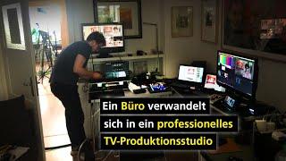 Ein Büro verwandelt sich in ein professionelles TV-Produktionsstudio