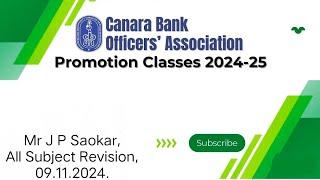 CBOA Promotion Classes 2024-25 | ALL SUBJECT REVISION | Mr J P Saokar 09.11.2024