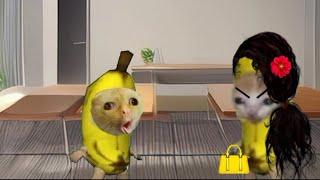 Banana Cat mom Getting Angry  on Banana Cat #bananacat #happycats