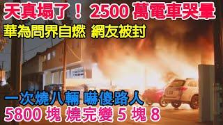 全完了！2500萬新能源車主要哭暈在廁所！中國自燃事件頻發，5800塊的電車直接變5塊8！一台自燃，八台被毀！現場慘烈無比！有的直接燒成了渣！