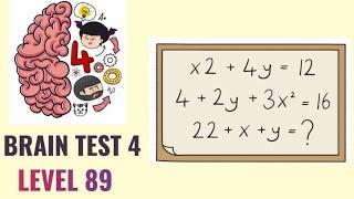  Brain Test 4 Level 89 | What equals 22+x+y? | Walkthrough