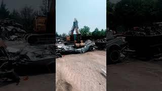 Is Volvo Junk #excavator #shortvideo #crushing #junkyard #car #volvo #satisfying