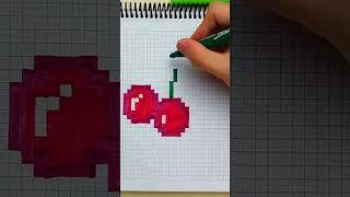 How to Draw a Cherry #shorts #pixelart