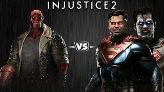 Injustice 2 - Хэллбой против Супермена и Бизарро - Intros & Clashes (rus)