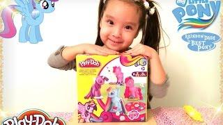 МАЙ ЛИТЛ ПОНИ МЛП! Лепим Рейнбоу Дэш! Набор пластилина ПлейДо!  Play Doh My little Pony