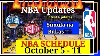 NBA Schedule Today October 5 to 11, 2024