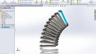 Прямоугольная пружина в SolidWorks